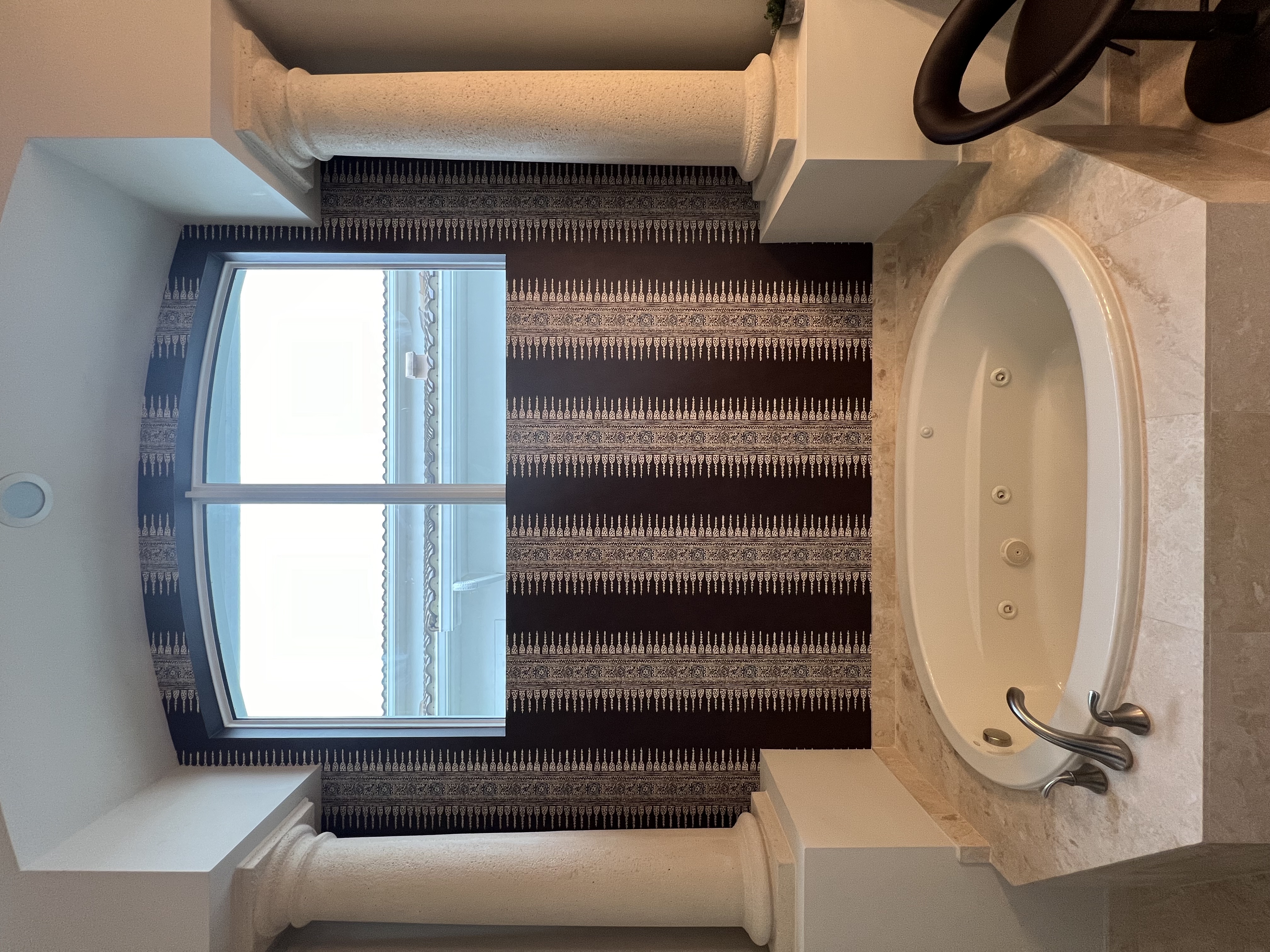 Bathroom accent wall wallpaper installation - Davie