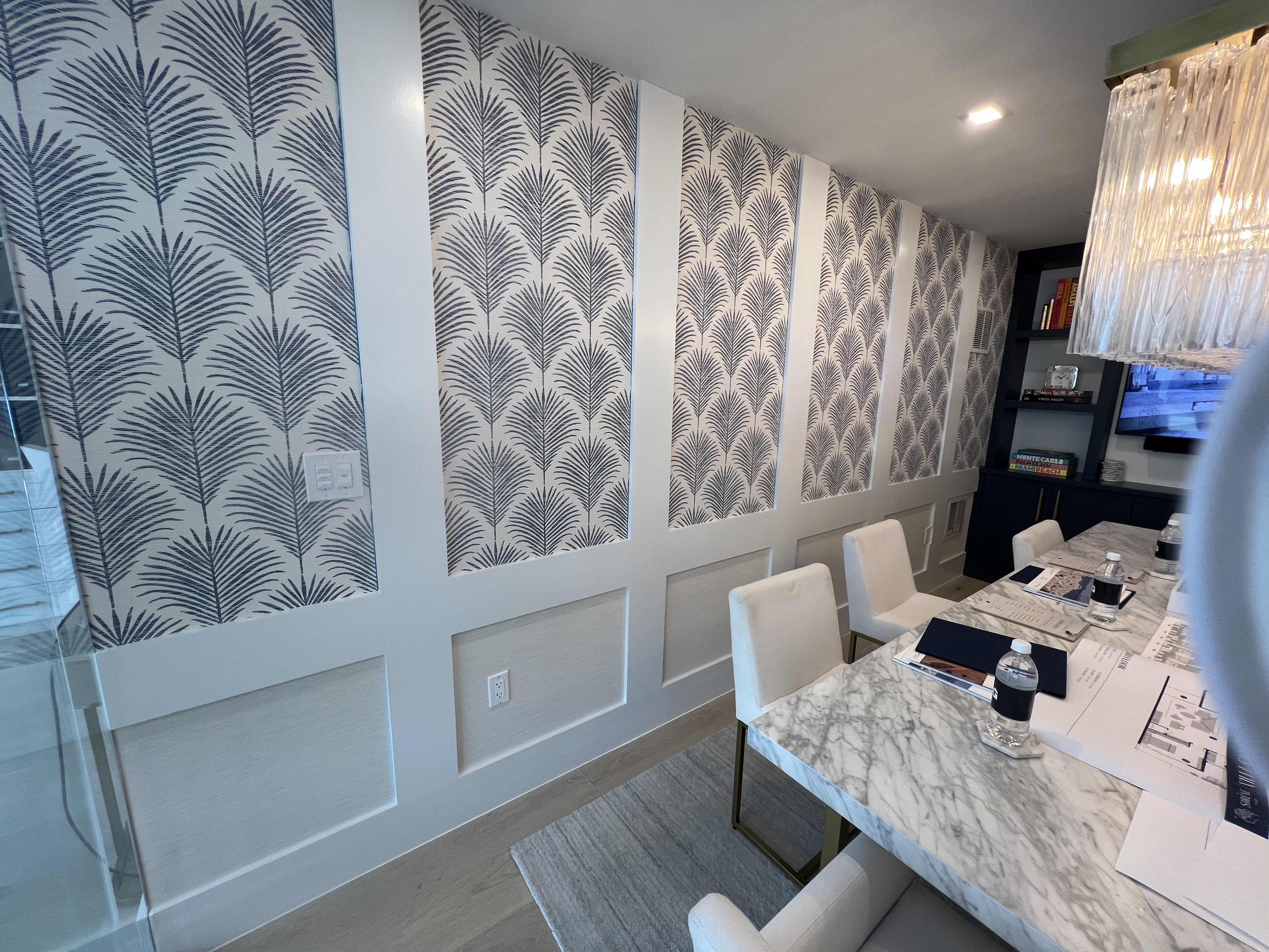 Corporate meeting room wallpaper installation - Plantation Acres
