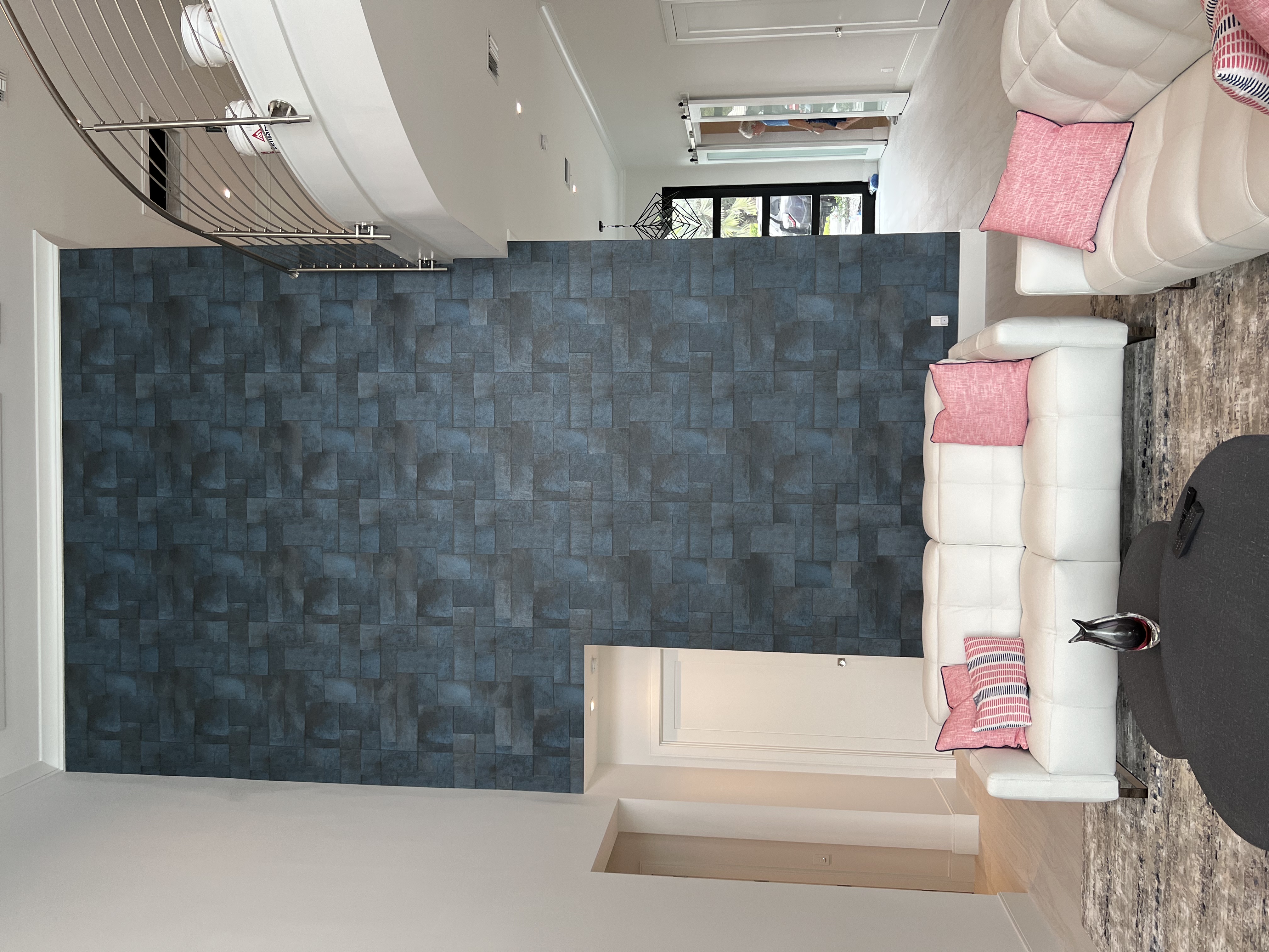 Art gallery commercial wallpaper installation - Pineapple Grove Delray Beach