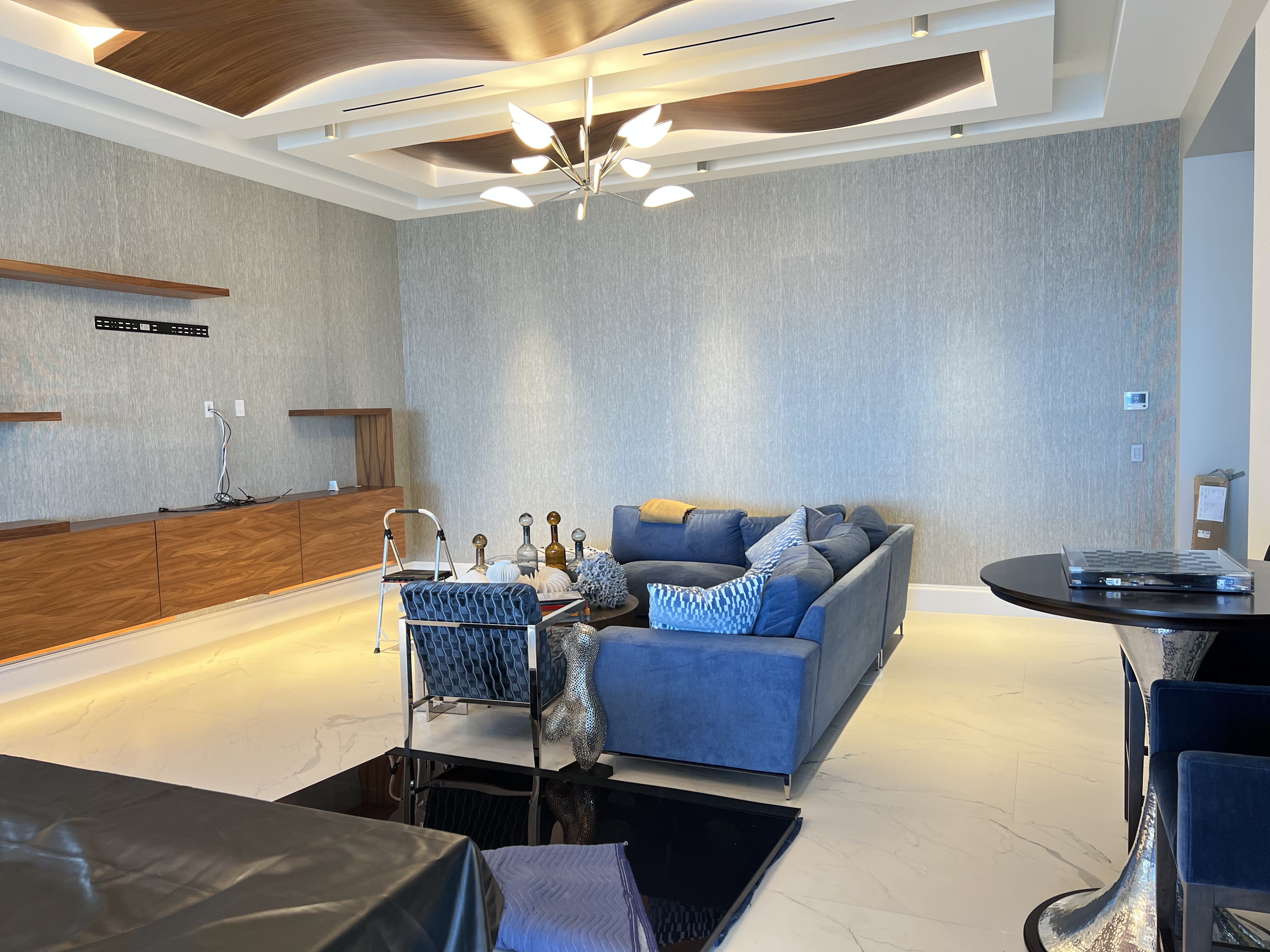 Powder room wallpaper installation - Boca Raton