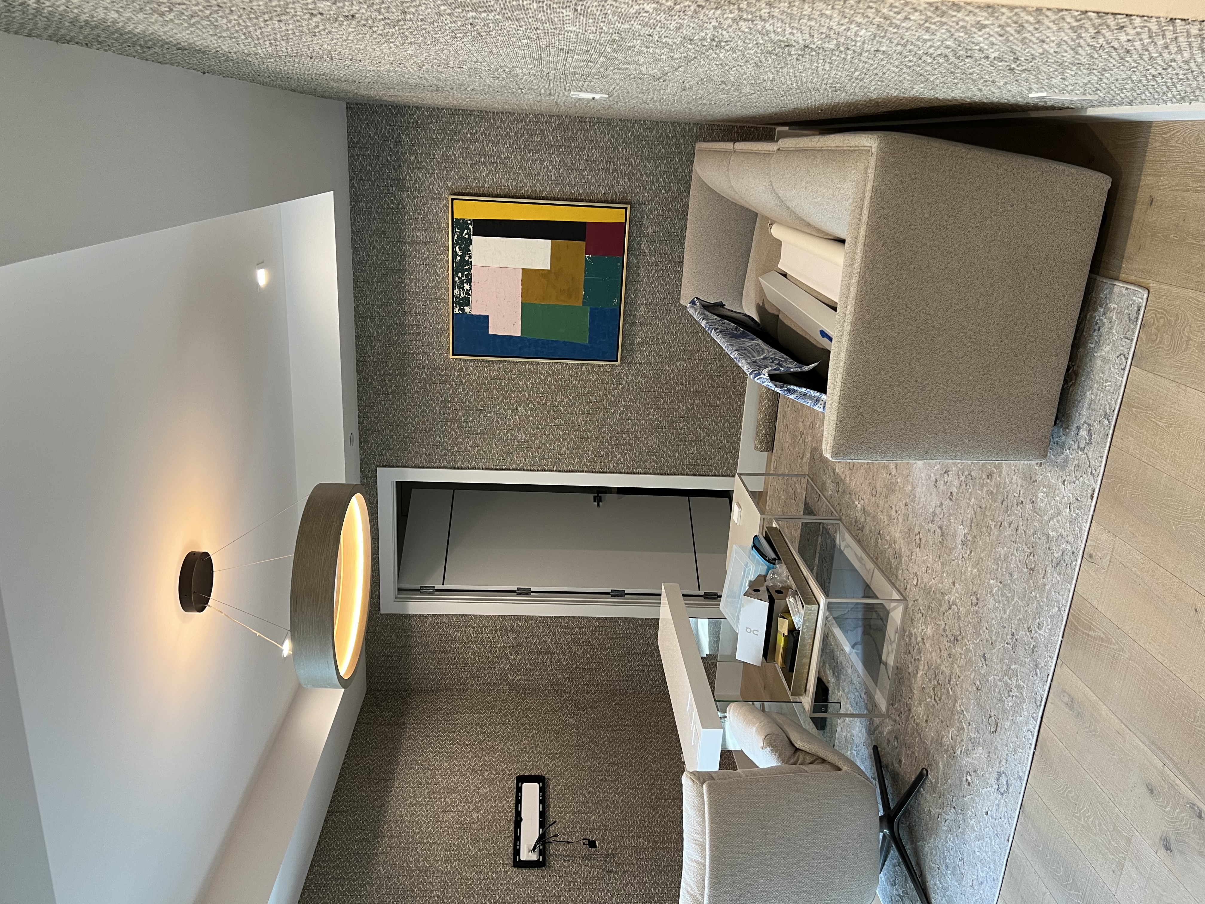 Restaurant dining room wallpaper installation - Atlantic Avenue Delray Beach