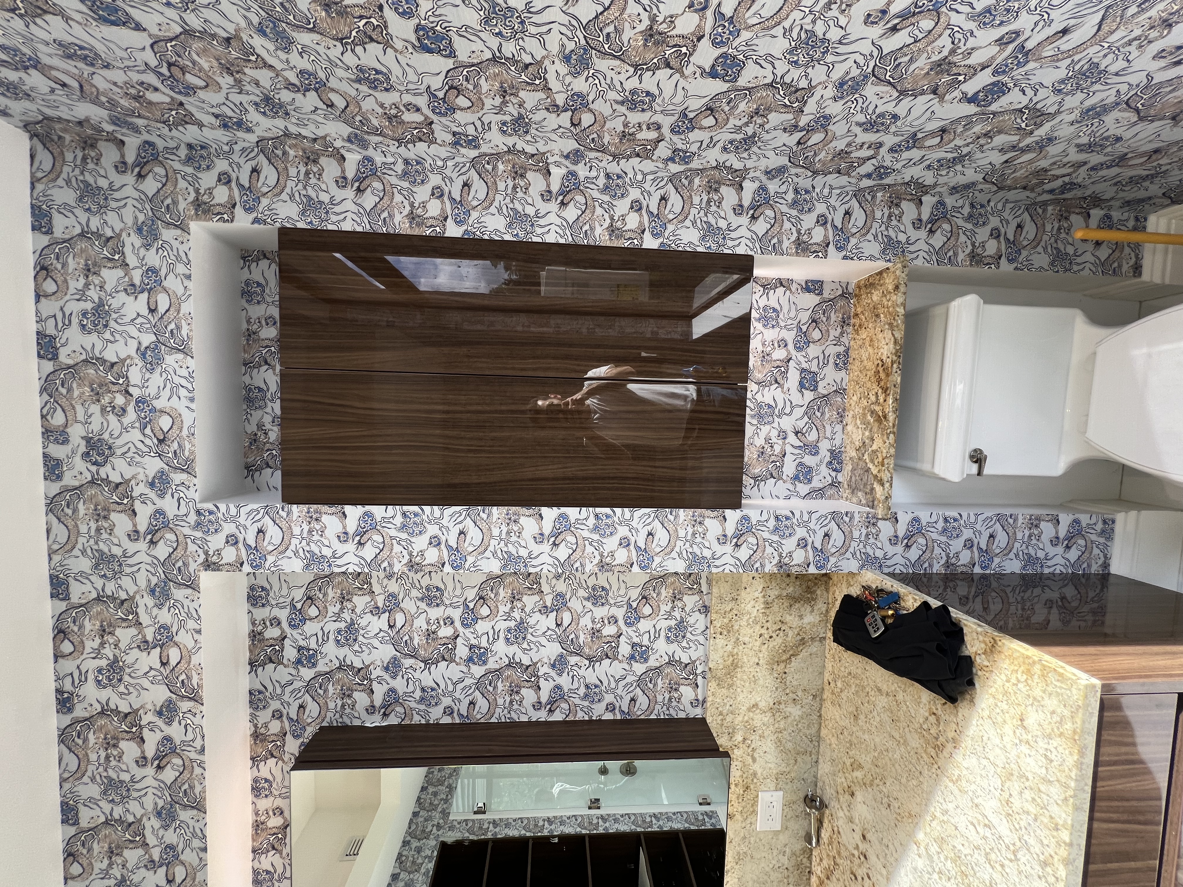 Bathroom wallpaper installation - Hollywood Beach